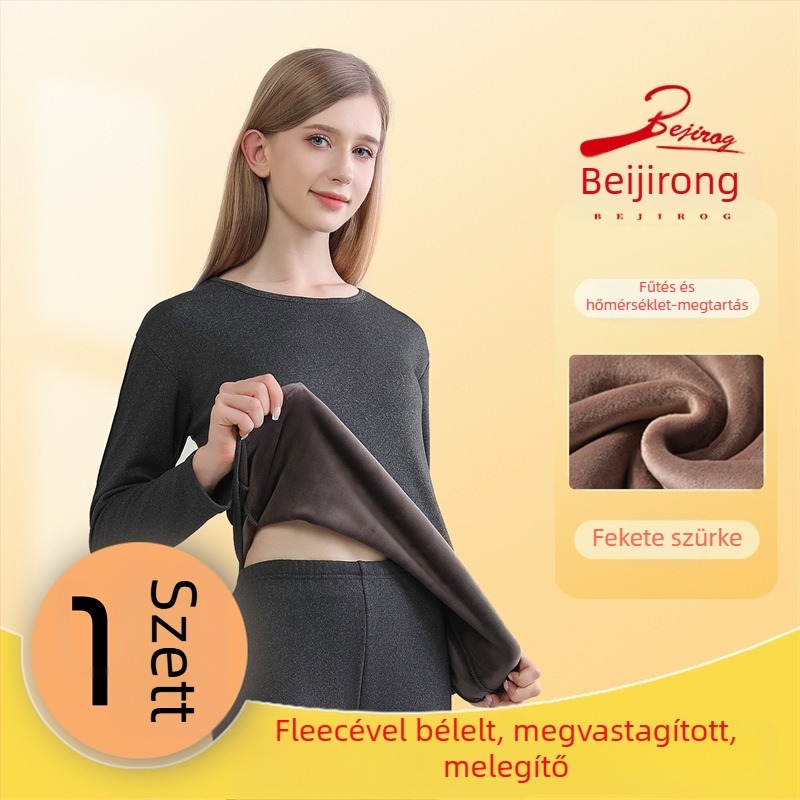 Férfi melegítő alsóruha készlet fleece-béleléssel, extra vast anyag, őszi–téli szezonra — hosszú ujjú felső és nadrág