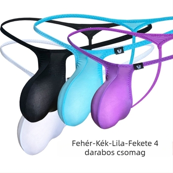 Férfi nylon tangát alacsony derékkal és nagy zsebbel, hűsítő jégselyem textúra, virágos mintázat, 9012