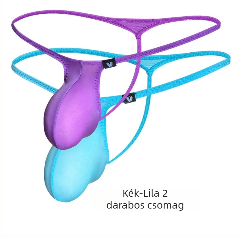Férfi nylon tangát alacsony derékkal és nagy zsebbel, hűsítő jégselyem textúra, virágos mintázat, 9012