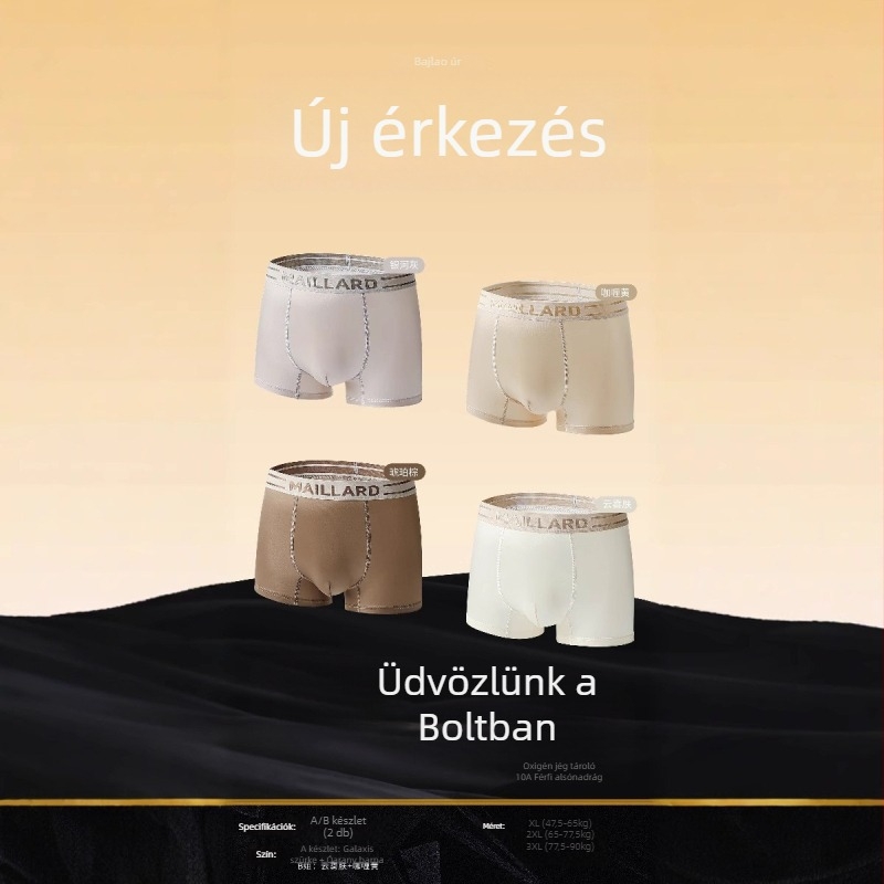 Férfiaknak készített, traceless dizájn boxerek 3D zsebbel, dupla háló, gyorsan száradó, nylon 70-80%