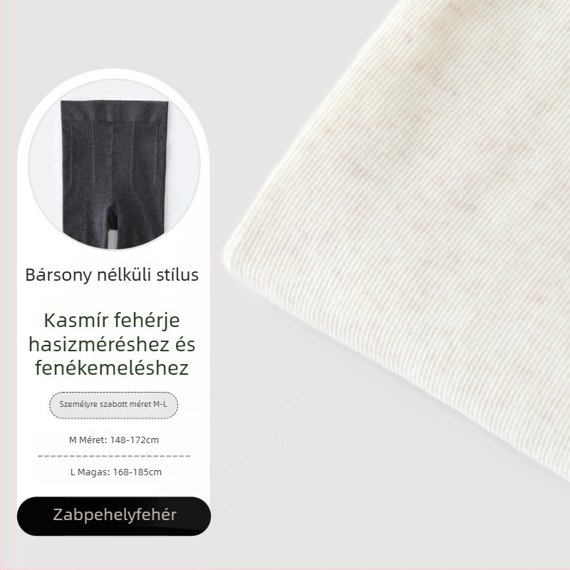 Női hosszú szürke harisnyanadrág függőleges csíkokkal külső viselésre, ultra-hosszú, vastag fleece, kefézett pamut
