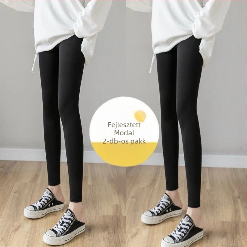 Női leggings, magas derék, háromnegyedes hossz, Modal rost 90–95%, közepes vastagság, laza szabás