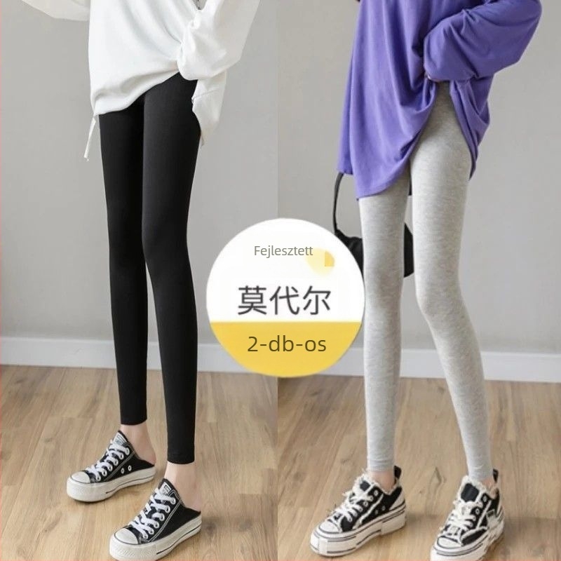 Női leggings, magas derék, háromnegyedes hossz, Modal rost 90–95%, közepes vastagság, laza szabás