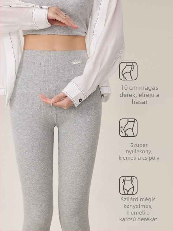 Pamut leggings elasztánnal, crop hossz, magas derék, fenékemelés, mikroelasztikus