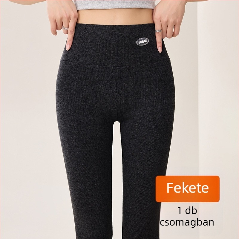 Pamut leggings elasztánnal, crop hossz, magas derék, fenékemelés, mikroelasztikus