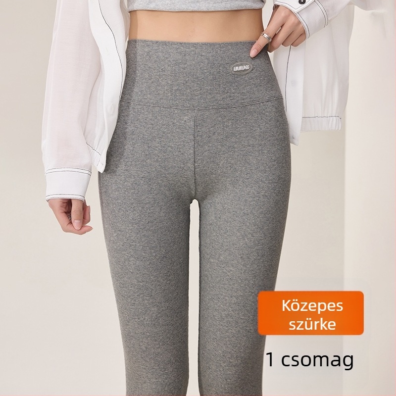 Pamut leggings elasztánnal, crop hossz, magas derék, fenékemelés, mikroelasztikus