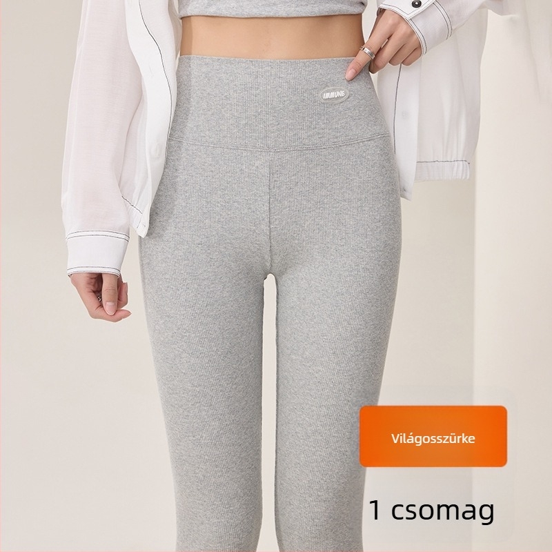Pamut leggings elasztánnal, crop hossz, magas derék, fenékemelés, mikroelasztikus