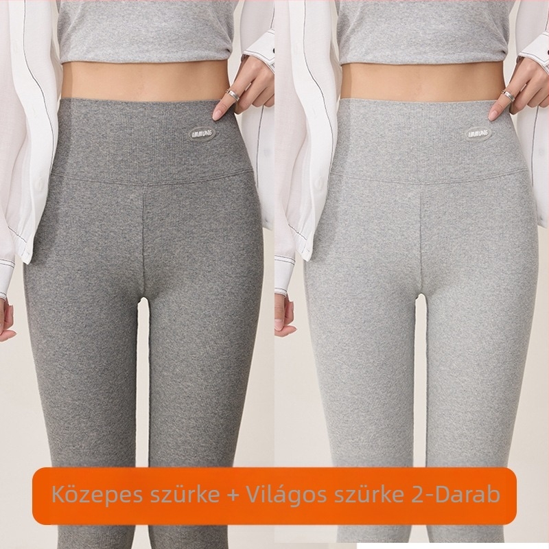 Pamut leggings elasztánnal, crop hossz, magas derék, fenékemelés, mikroelasztikus