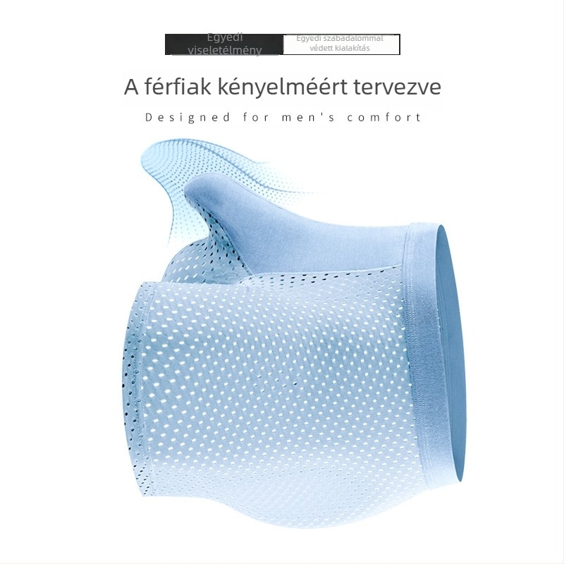 Férfi ice silk lélegző hálós boxeralsó, gyorsan száradó, középmagas derekú, belső crac-bélés viszkóz 90–95%