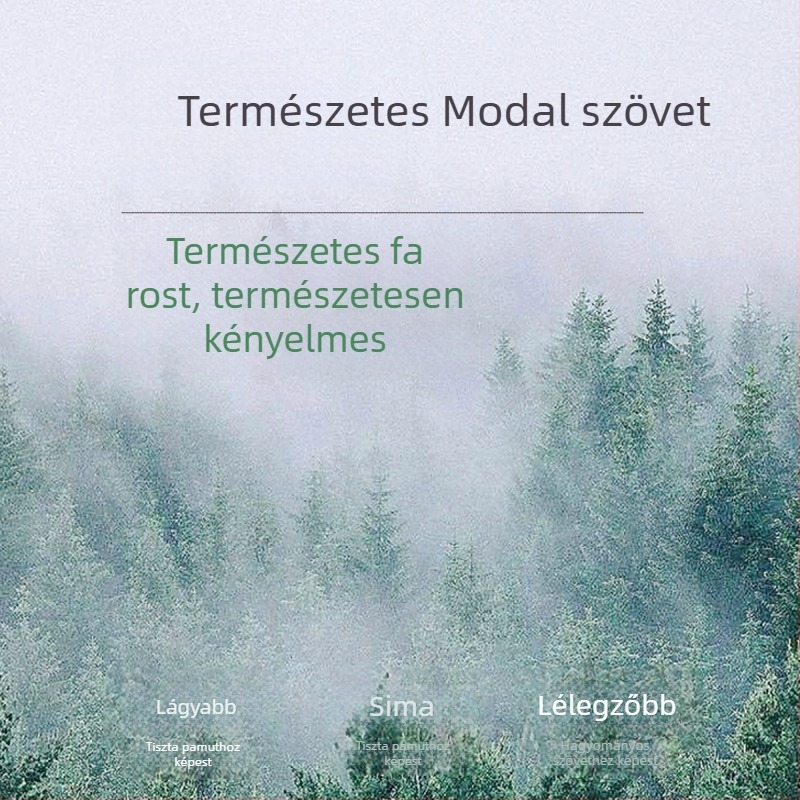 Férfi modal alapréteg hosszú ujjú felső, vékony, egyszínű