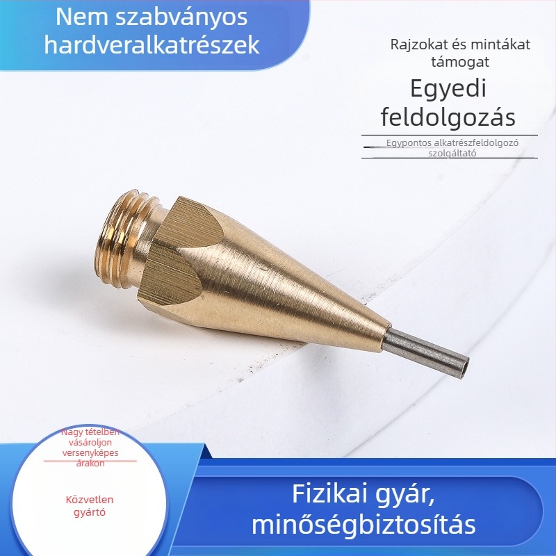 Univerzális forró ragasztópisztoly fúvóka, réz, 1 mm kis átmérőjű kimenet, hosszú vékony fúvóka, cserefúvóka