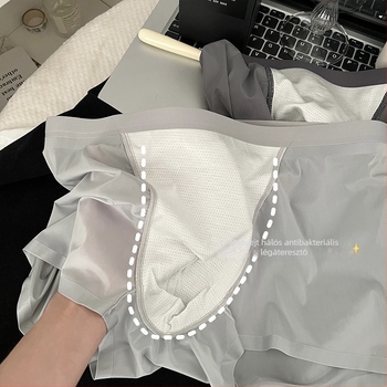 Peach Dona luxus szatén, Ice Silk és Mulberry Silk, hyaluronsav, férfi boxer brief megnagyobbodott erszényével és lélegző ágyéktájékkal