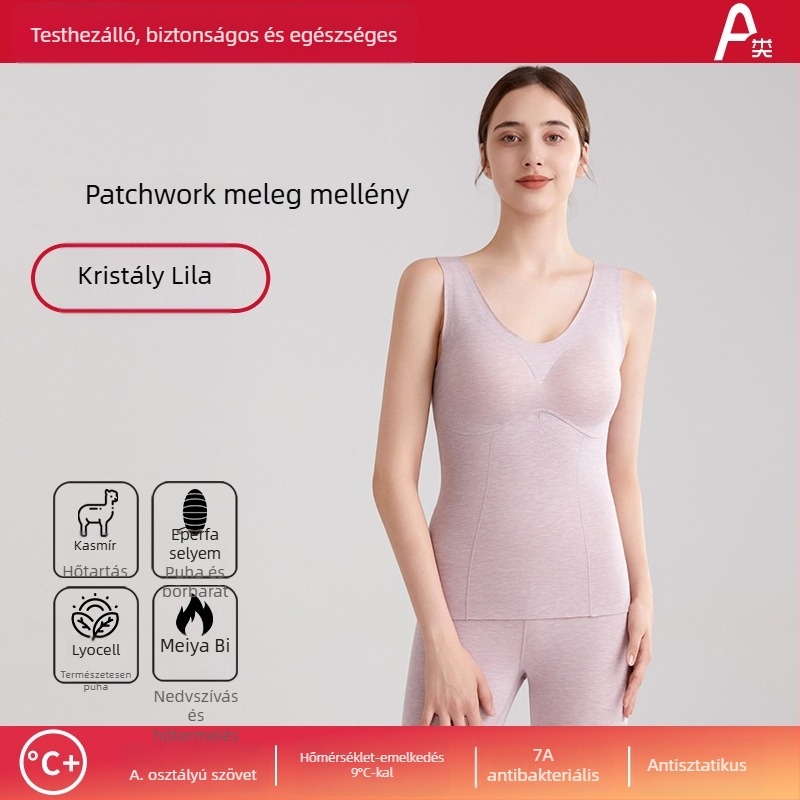 Derong Velvet női termikus mellény kasmírral és selyemmel, fűtőpanelek, dupla réteg, mellkas párnával