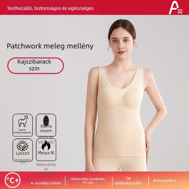 Derong Velvet női termikus mellény kasmírral és selyemmel, fűtőpanelek, dupla réteg, mellkas párnával
