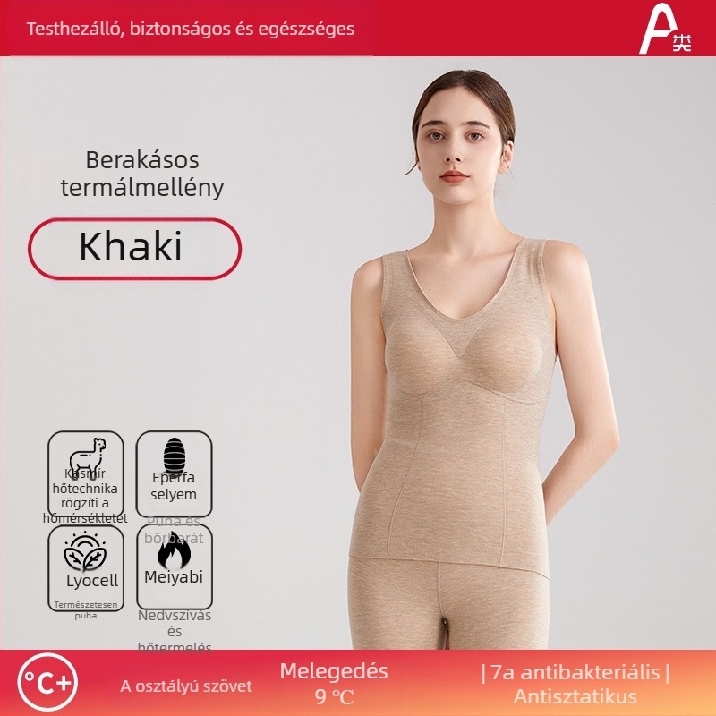 Derong Velvet női termikus mellény kasmírral és selyemmel, fűtőpanelek, dupla réteg, mellkas párnával