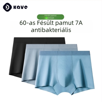 Férfi pamut boxer alsó, nagy méret, középmagas derekú, varrat nélküli, lélegző, antibakteriális