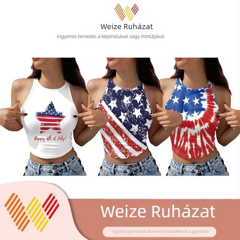 Női ujjatlan camisole, Geometriai mintázat, poliészter-spandex keverék, karcsú fazon, hossz 50–65 cm