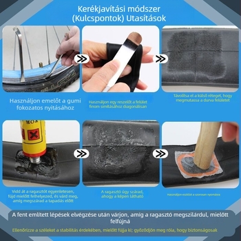 Kerékpár gumi javító készlet, javítószalag és ragasztófilmmel — Anyag: Egyéb; Termékkategória: Egyéb; Importált: Nem; Márka: Unique