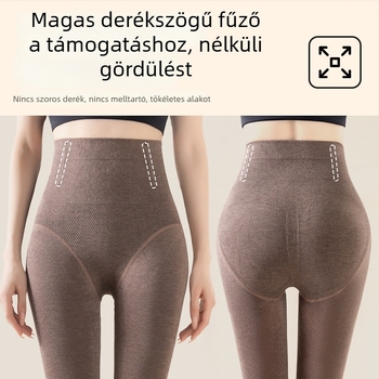 Női magas derekú hal formázó leggings, hasformázó, fenékemelés, fleece belső meleg, viszkóz 70–80%