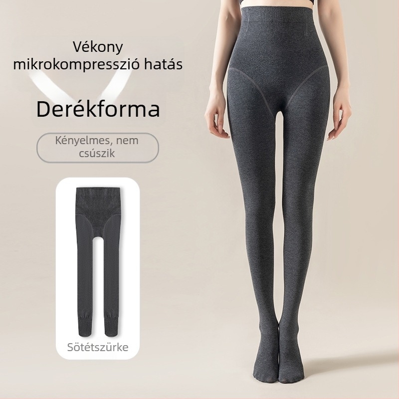 Női magas derekú hal formázó leggings, hasformázó, fenékemelés, fleece belső meleg, viszkóz 70–80%