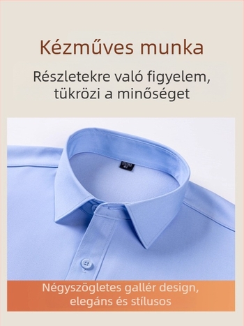 Férfi gyapjúkeverékből készült ing bársonybéléssel, téli vastag kivitel, hosszú ujjú, négyzetes gallérral
