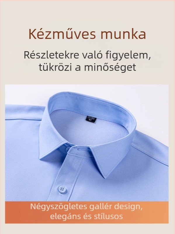 Férfi gyapjúkeverékből készült ing bársonybéléssel, téli vastag kivitel, hosszú ujjú, négyzetes gallérral