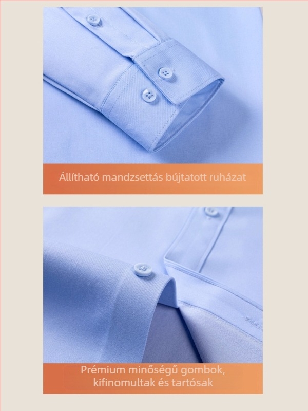 Férfi gyapjúkeverékből készült ing bársonybéléssel, téli vastag kivitel, hosszú ujjú, négyzetes gallérral