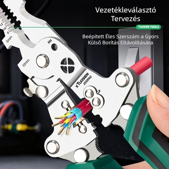 Villanyszerelő drótvágó és leválasztó fogó beépített teszterrel, kábelvágó és multifunkcionális eszköz
