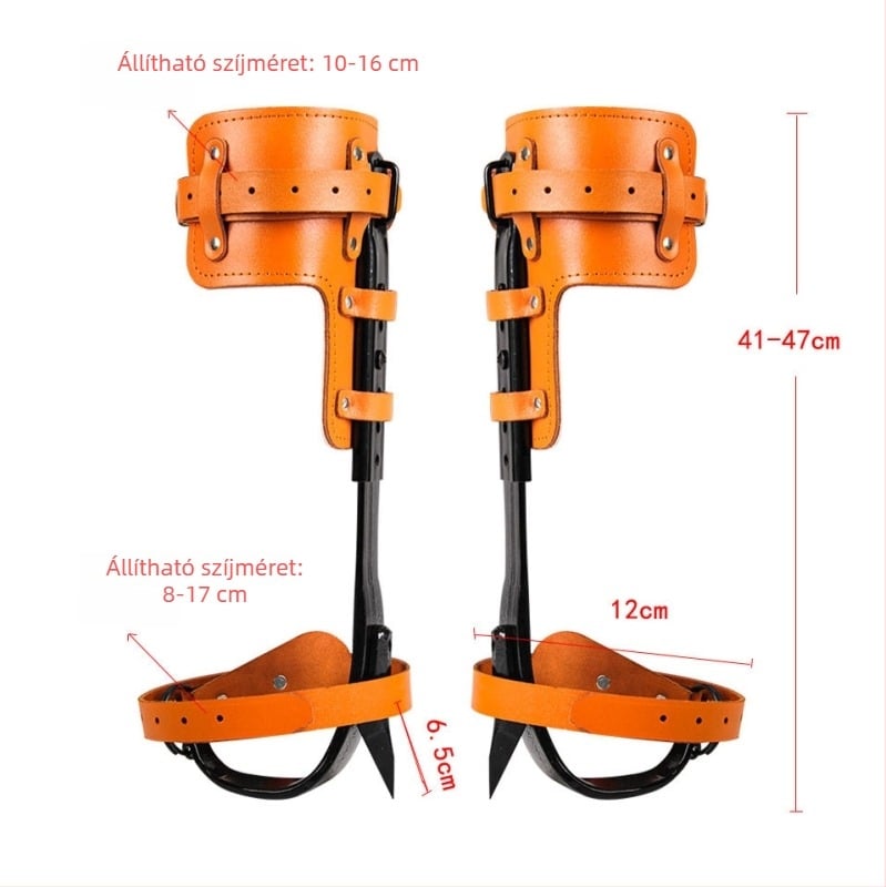 Fákhoz mászó eszközök, kovácsolt modell, állítható függőleges kialakítás, magas széntartalmú acél, 2 készlet, mezőgazdasági felhasználás
