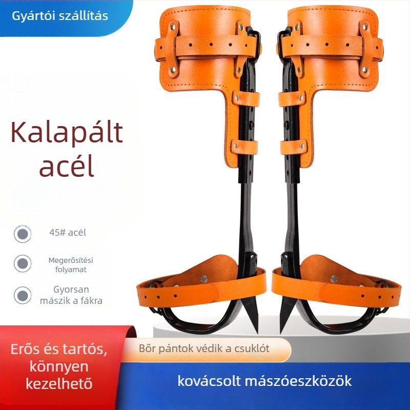 Fákhoz mászó eszközök, kovácsolt modell, állítható függőleges kialakítás, magas széntartalmú acél, 2 készlet, mezőgazdasági felhasználás