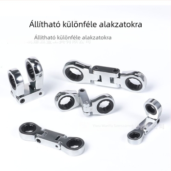 5 részes csattanókulcs készlet állítható fejjel, hordozható textil tokban — Wanyu hardware, króm-vanádium acél, gépjavításra