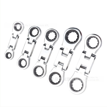 5 részes csattanókulcs készlet állítható fejjel, hordozható textil tokban — Wanyu hardware, króm-vanádium acél, gépjavításra