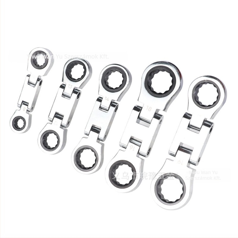 5 részes csattanókulcs készlet állítható fejjel, hordozható textil tokban — Wanyu hardware, króm-vanádium acél, gépjavításra