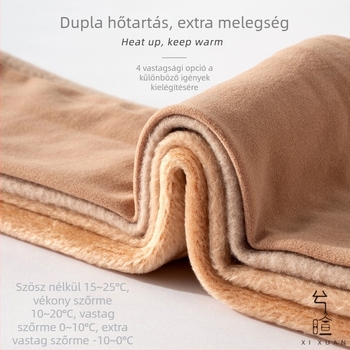 Női vastag, dupla rétegű harisnya fleece béléssel, ősz-télre, érzés a szabad lábakra