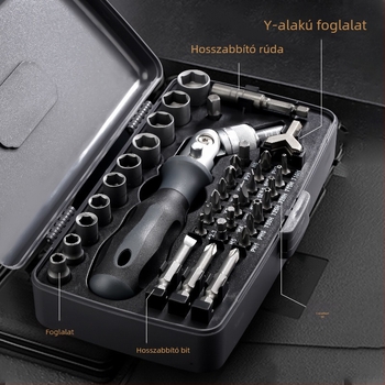 38-in-1 Multifunkcionális csavarhúzó készlet háztartási és motorkerékpár javításokhoz — króm-vanádium acél, 38 darab