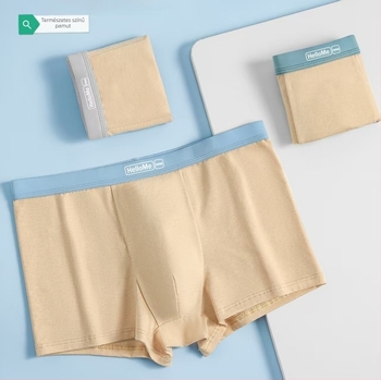 Férfi pamut boxerek középső derekú, lélegző, antibakteriális, 90–95% pamut, kötött