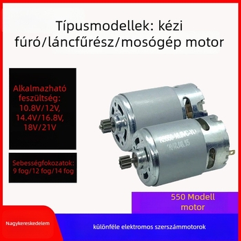 Kézi fúró motor – újratölthető Li-ion akkumulátor, állítható sebesség, pisztolygomb alak, háromfejű tokmány, alkalmas kézi fúróhoz és láncfűrészhez
