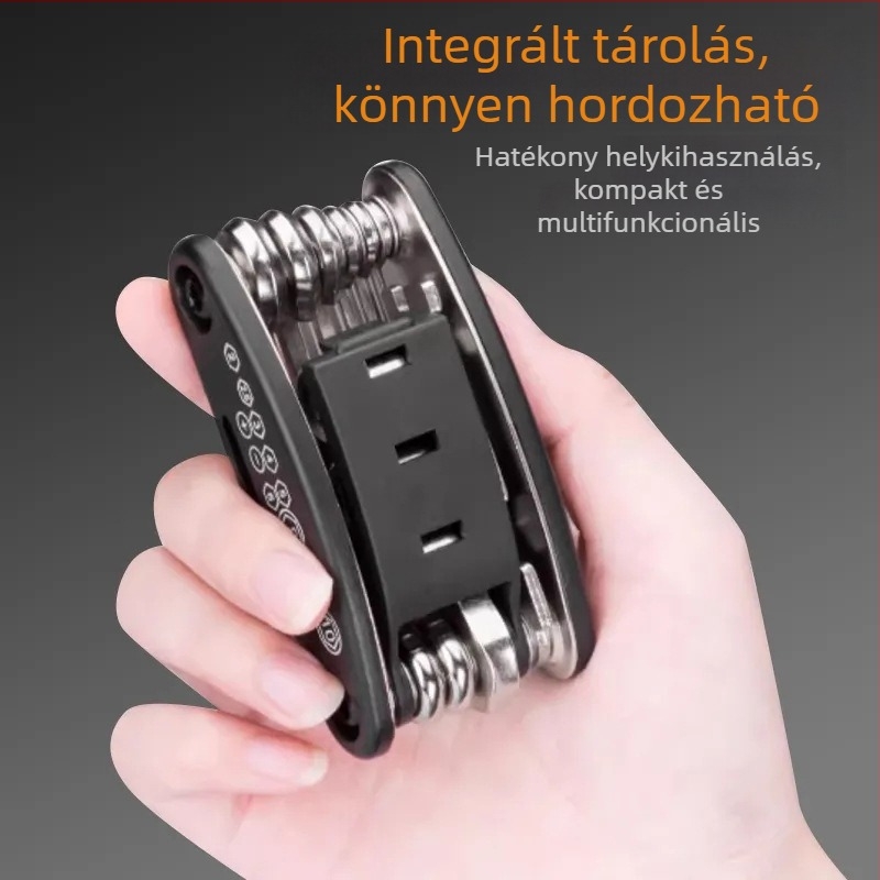 Kerékpár javítási és beállítási eszközök, hajtogatható csavarhúzó, bitkészlet és kulcs, 16 az 1-ben, multifunkcionális csavarhúzó készlet