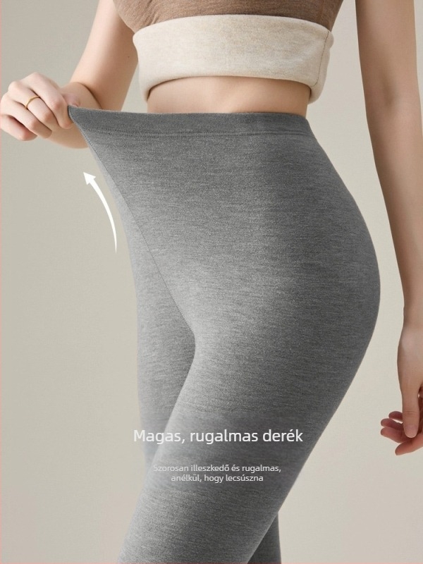 Női meleg termo leggings fleece béléssel, vastag poliészter alapanyagú nadrág őszre és télre