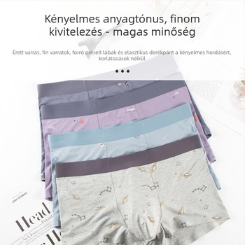Férfi modal boxer, középmagas derék, légáteresztő, nyomtatott mintákkal, 90–95% modal anyag