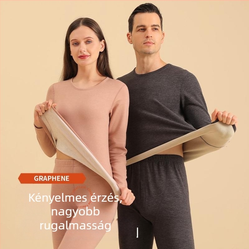 Termikus alsónemű készlet gyapjú 80% alapanyaggal és Mulberry selyem bélés 80%-kal, kapucnis felső, kerek nyakú, varrat nélküli, 300 g/m²