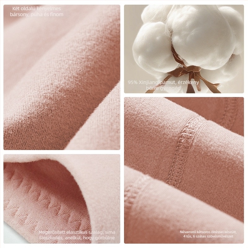 Magas derekú pamut termo leggings fleece béléssel – vastag, 280 g, 9/10 hossz