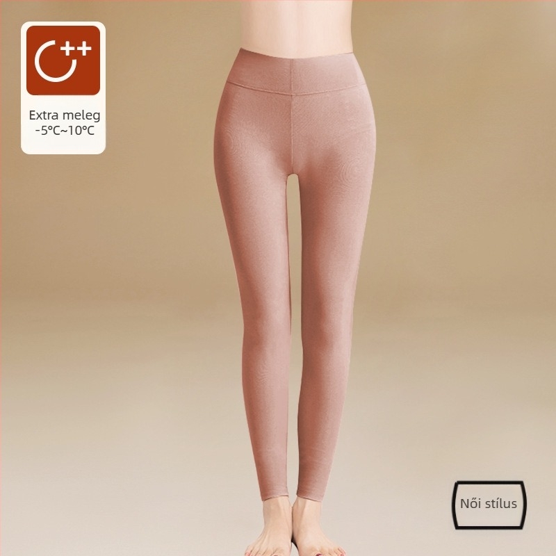 Magas derekú pamut termo leggings fleece béléssel – vastag, 280 g, 9/10 hossz