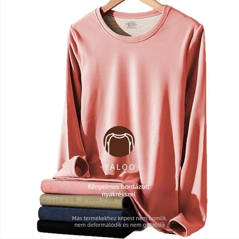 Pár számára Termál aláöltözet applikációval – kationikus poliészter, kétszeres rétegű, varratmentes, kerek nyakú, hosszú ujjú felső + nadrág, őszi-téli