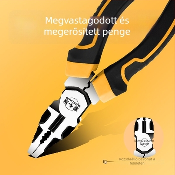 Német stílusú ipari huzalszúró fogó, energia-megtakarítás, villanyszerelő fogó tűs végű, univerzális állkapcsok, vágási átmérő 4,6 mm