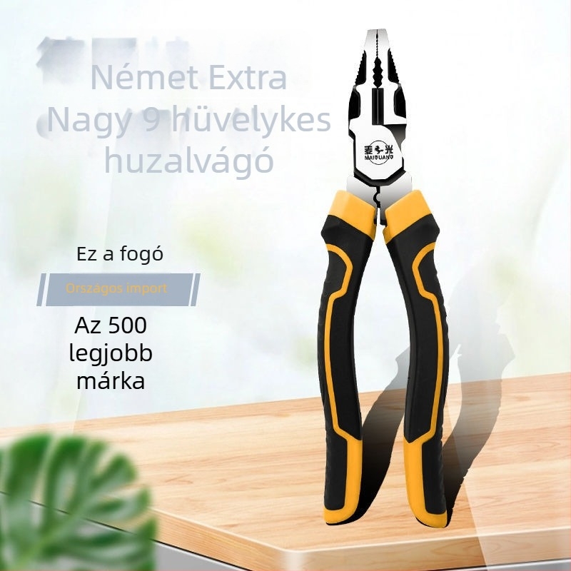 Német stílusú ipari huzalszúró fogó, energia-megtakarítás, villanyszerelő fogó tűs végű, univerzális állkapcsok, vágási átmérő 4,6 mm