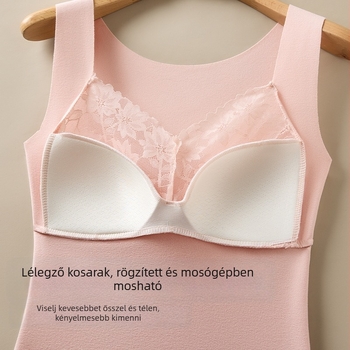 Új őszi-téli csipkés termosz mellény, kétoldalasan bolyhosított anyag, melegítő alapréteg beépített kosaras