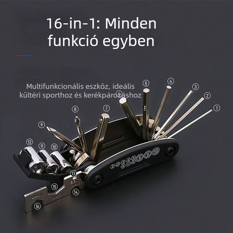 Bicikli javító készlet, hordozható, 6-1-es hatszög-kulcs, vas, márka Y x