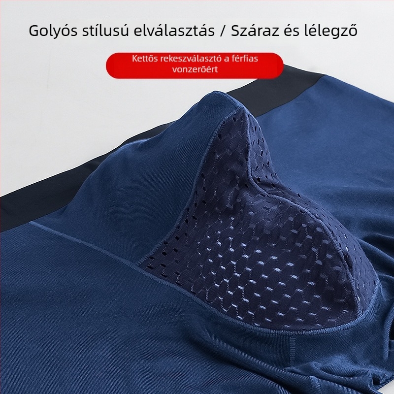 Férfi légző boxeralsó regenerált cellulóz rostból, kötött, középmagas derekú, belső réteg spandex-szel