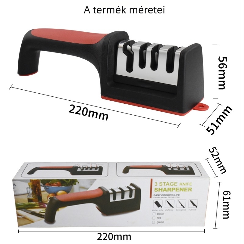Háztartási késélező, kemény ötvözet, 1 darabos szerszámkészlet, késekre